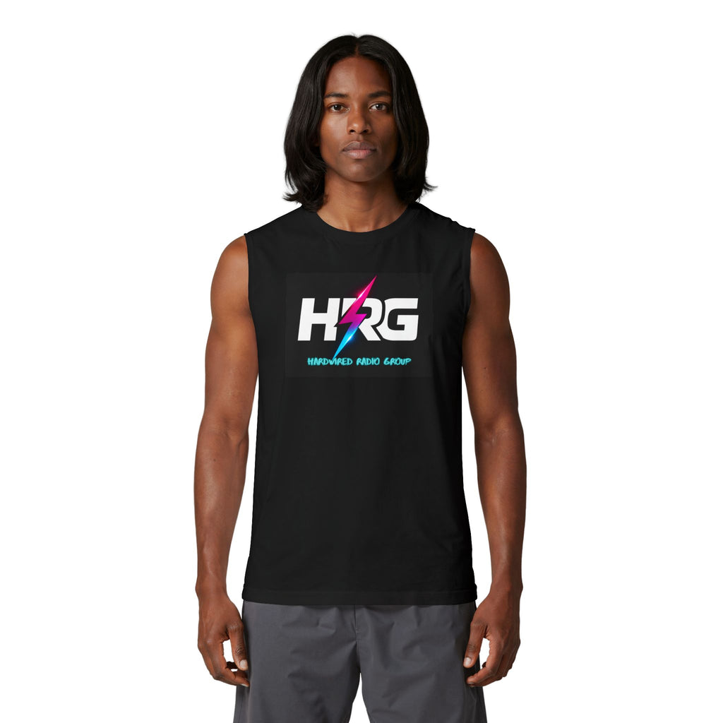 HRG Lightning Logo Muscle Tank — Hardwired Radio Group Tank Top