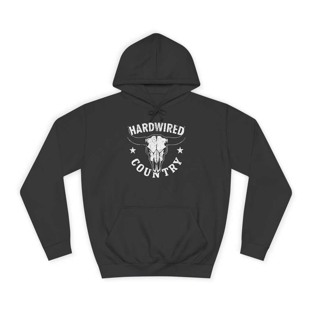 Hardwired Country Bull Skull Hoodie — Country Radio Pullover