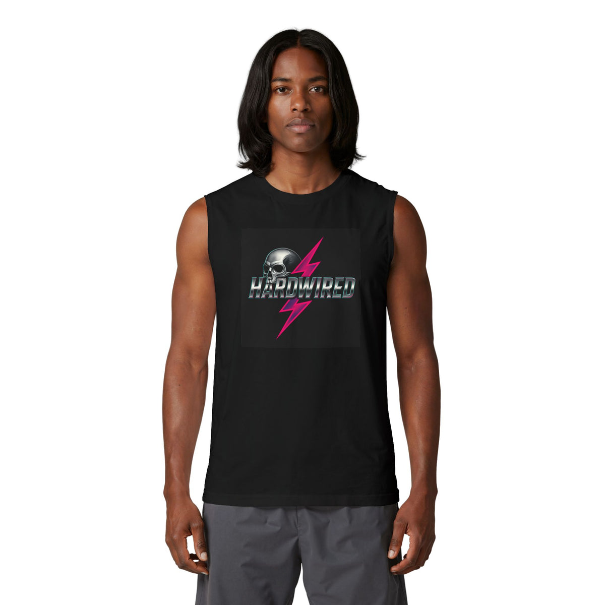 Hardwired Rock Skull Lightning Muscle Tank — Rock Radio Tank Top