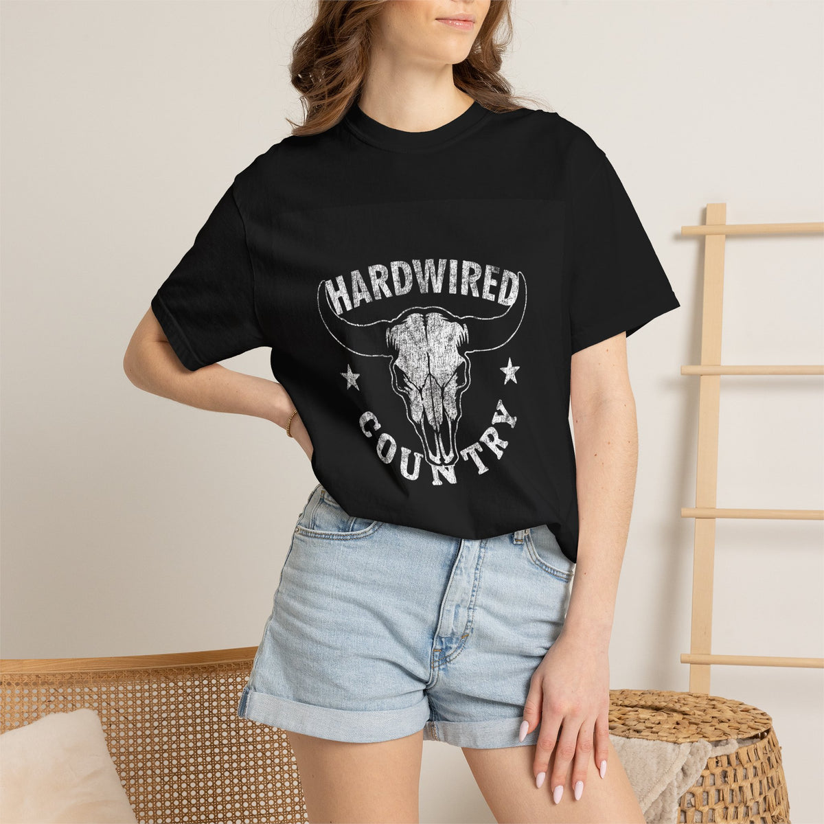 Hardwired Country T-Shirt — Western Skull Graphic