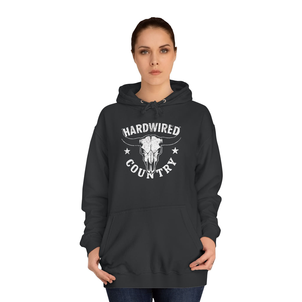 Hardwired Country Bull Skull Hoodie — Country Radio Pullover