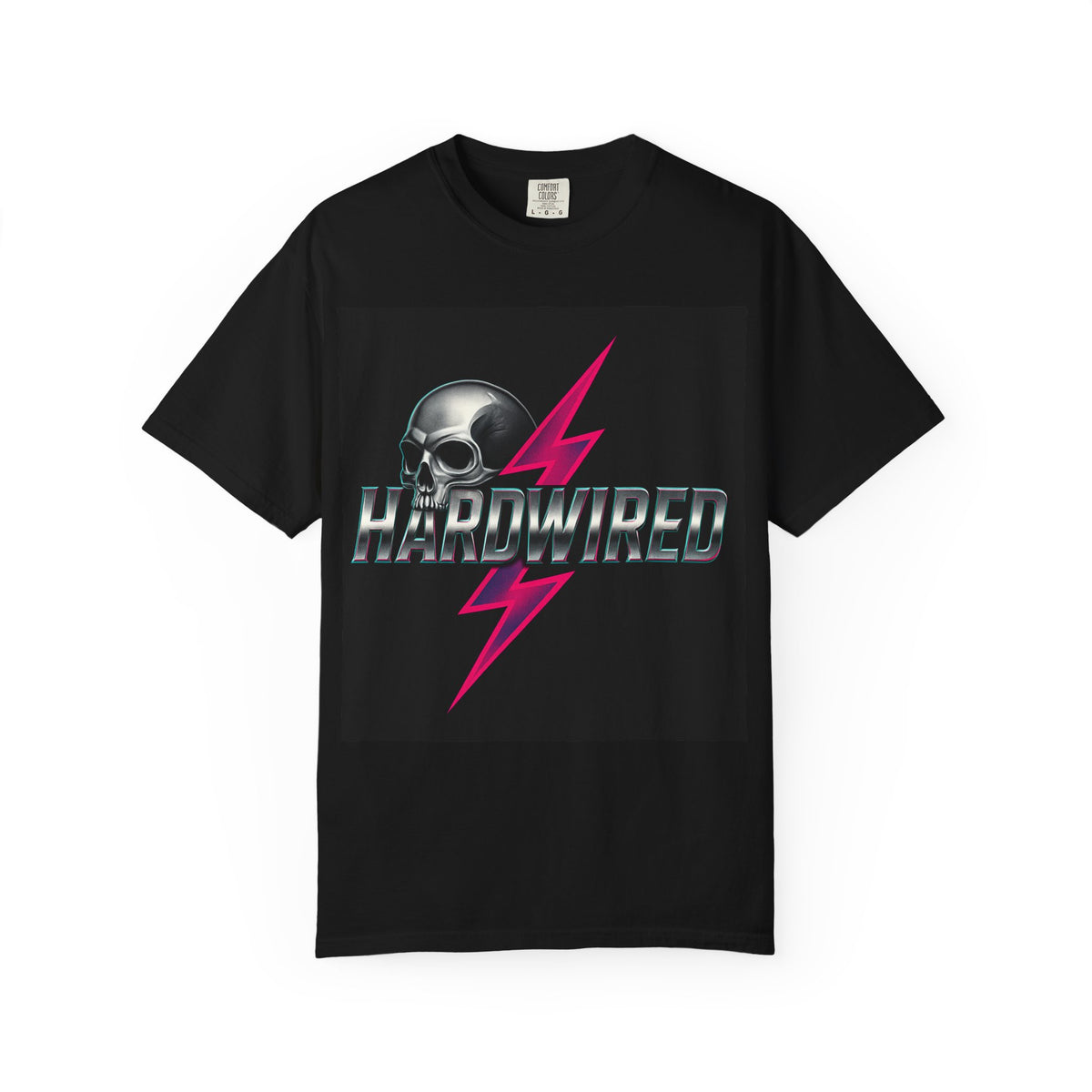 Hardwired Rock T-Shirt — Retro Skull Lightning Graphic Tee