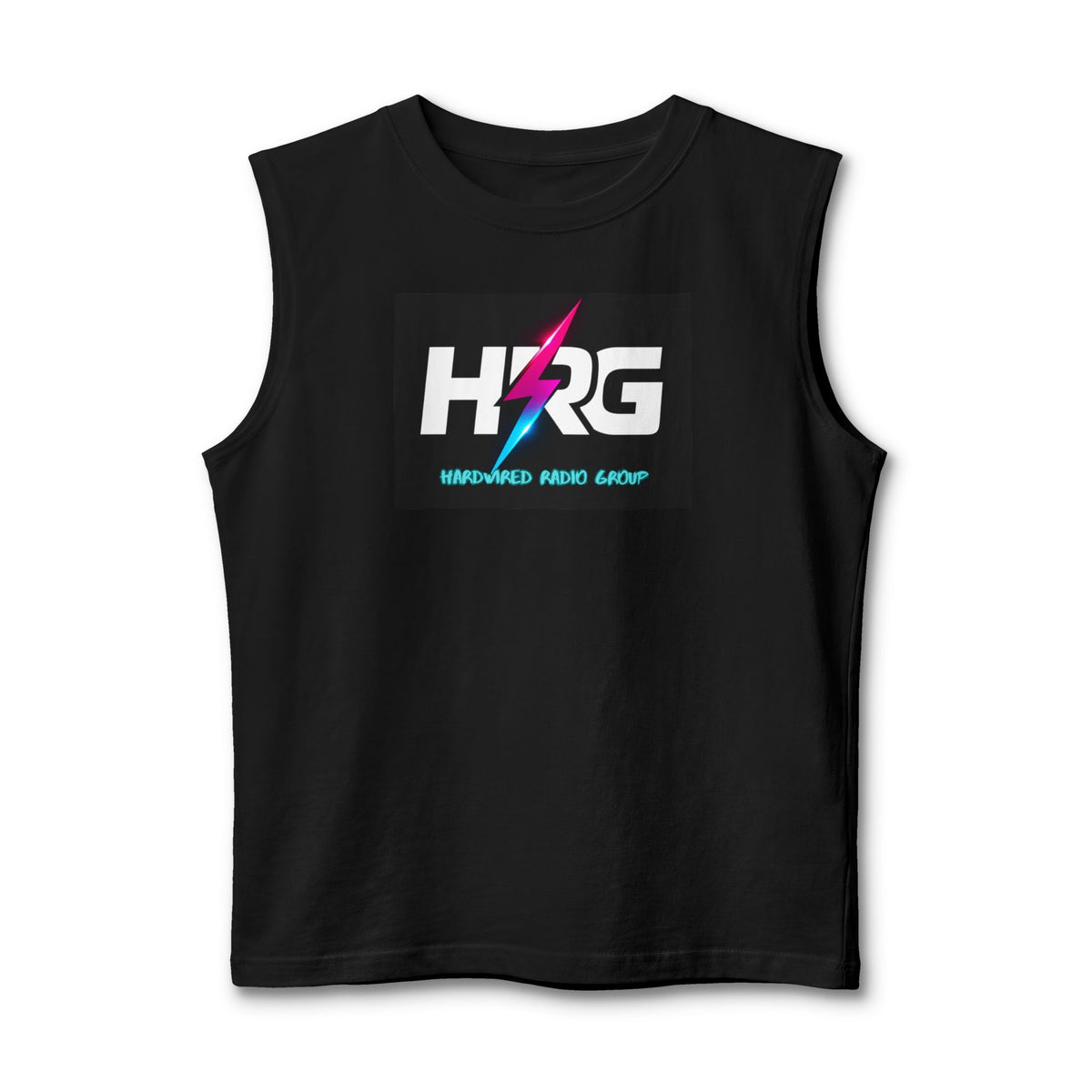 HRG Lightning Logo Muscle Tank — Hardwired Radio Group Tank Top
